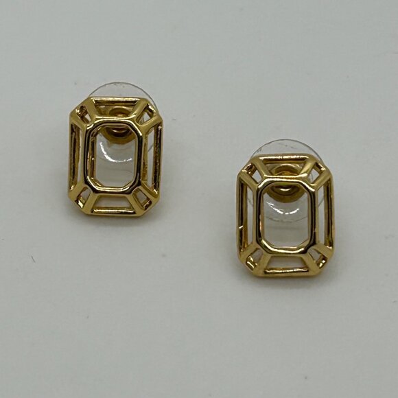 Kate Spade Freeze Frame Earrings Gold Geometric StudsRectangle Modern Minimalist - Picture 5 of 11